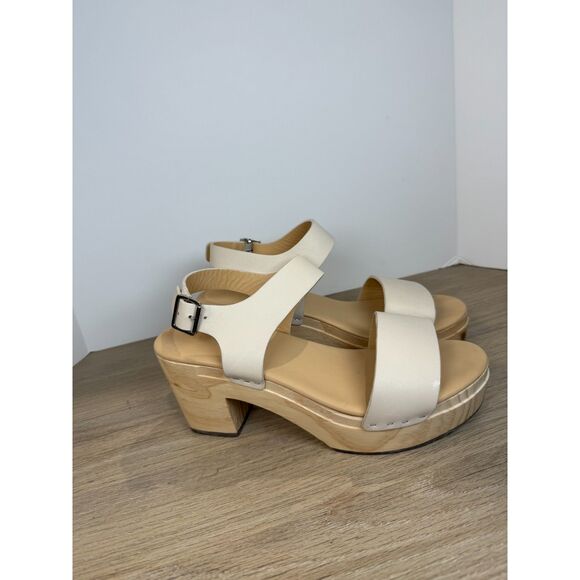 Nisolo All-Day Open Toe Clog Sandals Women’s Size 8 Bone Leather Casual Shoes - Picture 4 of 6